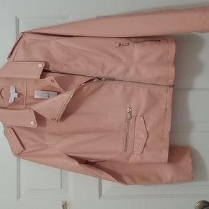 A brand new pink (not real leather) jacket from New York and Company it's a XL